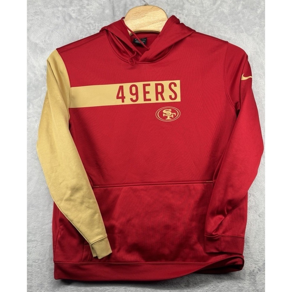 Nike San Francisco‎ 49ers Colorblock Performance Sweatshirt Hoodie Red Men's XL